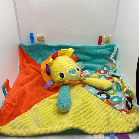Bright Starts Taggies Lion Lovey 14” Security Blanket Baby Stuffed Toy Infant - Picture 9 of 11